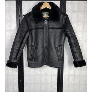 JORDAN CRAIG BLACK FAUX FUR LINING Jacket. Size: 10